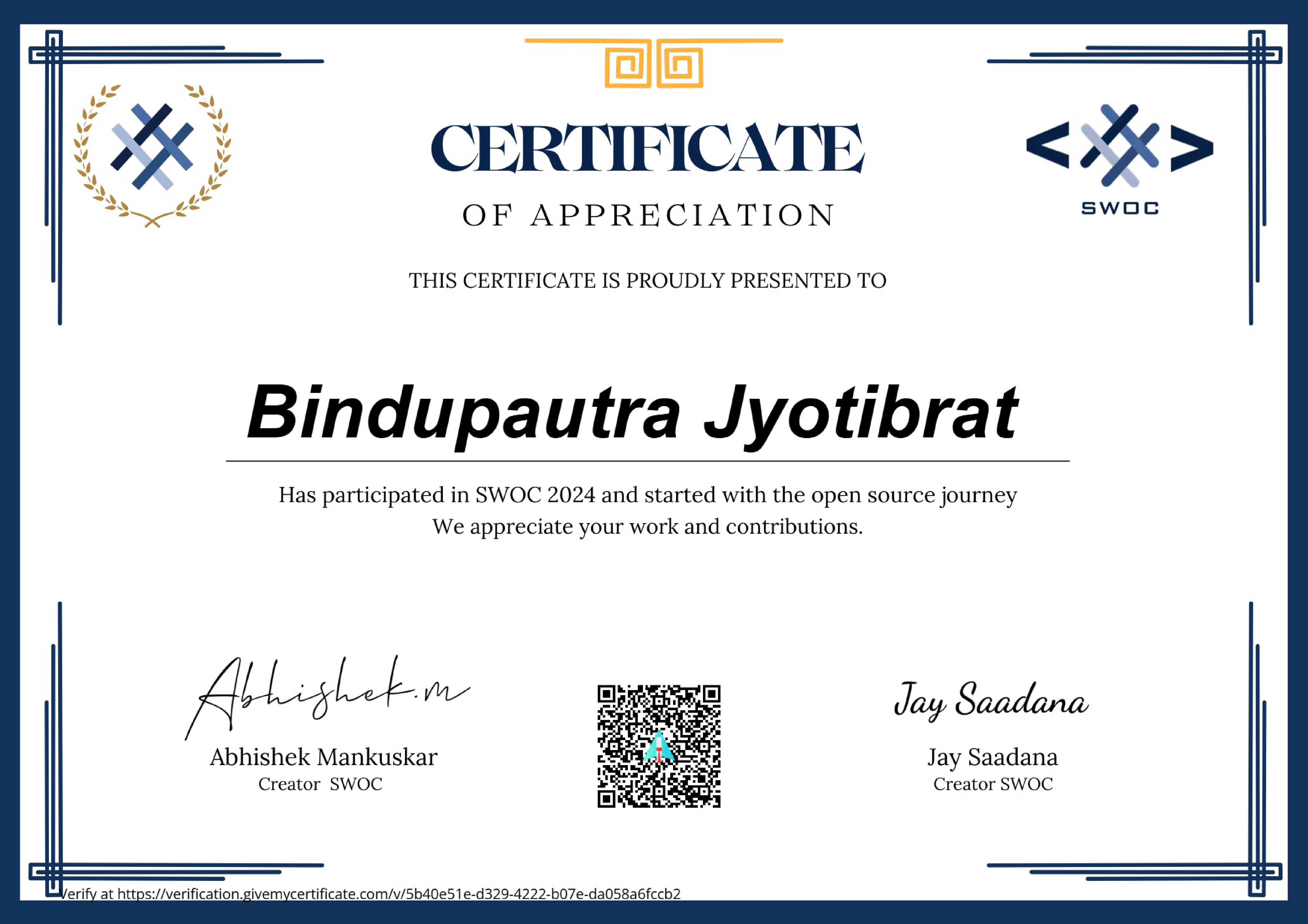 Contributor at SWOC '25